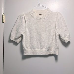 SMALL USED  cream colored cropped sweater from Free People.